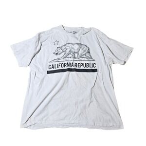 Vintage 90s California Republic USA Bear Graphic White Shirt Sz 3XL Eighty Eight